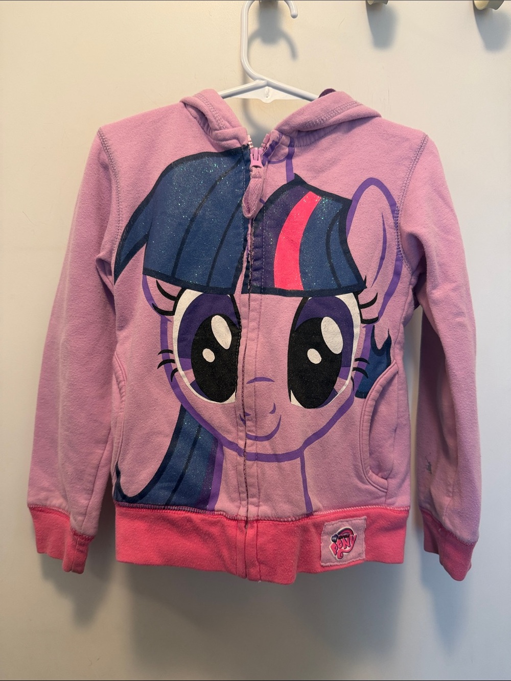 Purple Girls' My Little Pony Hooded Zip Up Sweatshirt With Wings ๐ชฝ